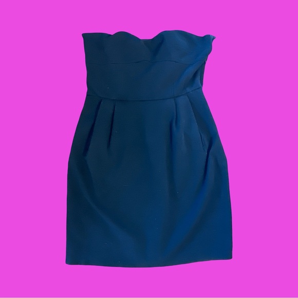 Diane Von Furstenberg Women Black Strapless Mini Dress Sleeveless Zip Size 12 - Picture 6 of 9